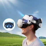 Pasek odciążający do gogli VR Meta Quest 3 z baterią zewnętrzną - biało czarny 5