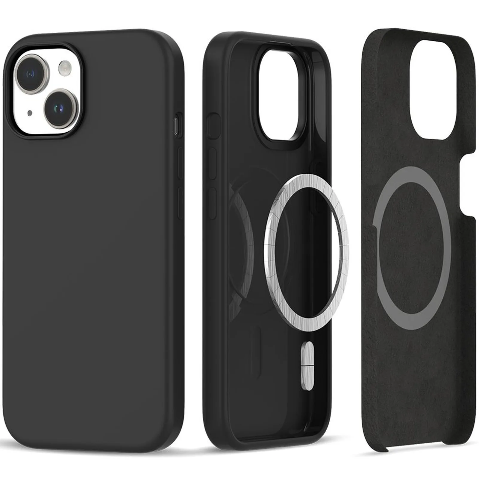 Etui pokrowiec na iPhone 15 Silicone MagSafe - czarny mat