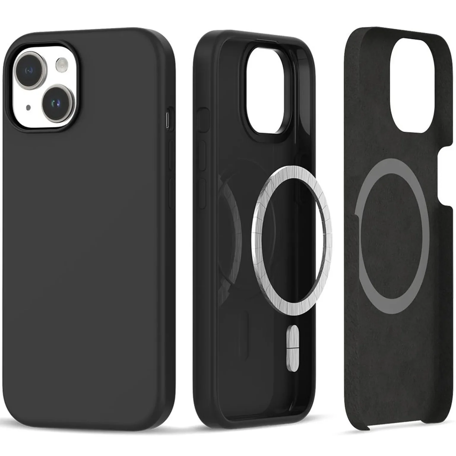 Silicone MagSafe iPhone 15 case - matte black