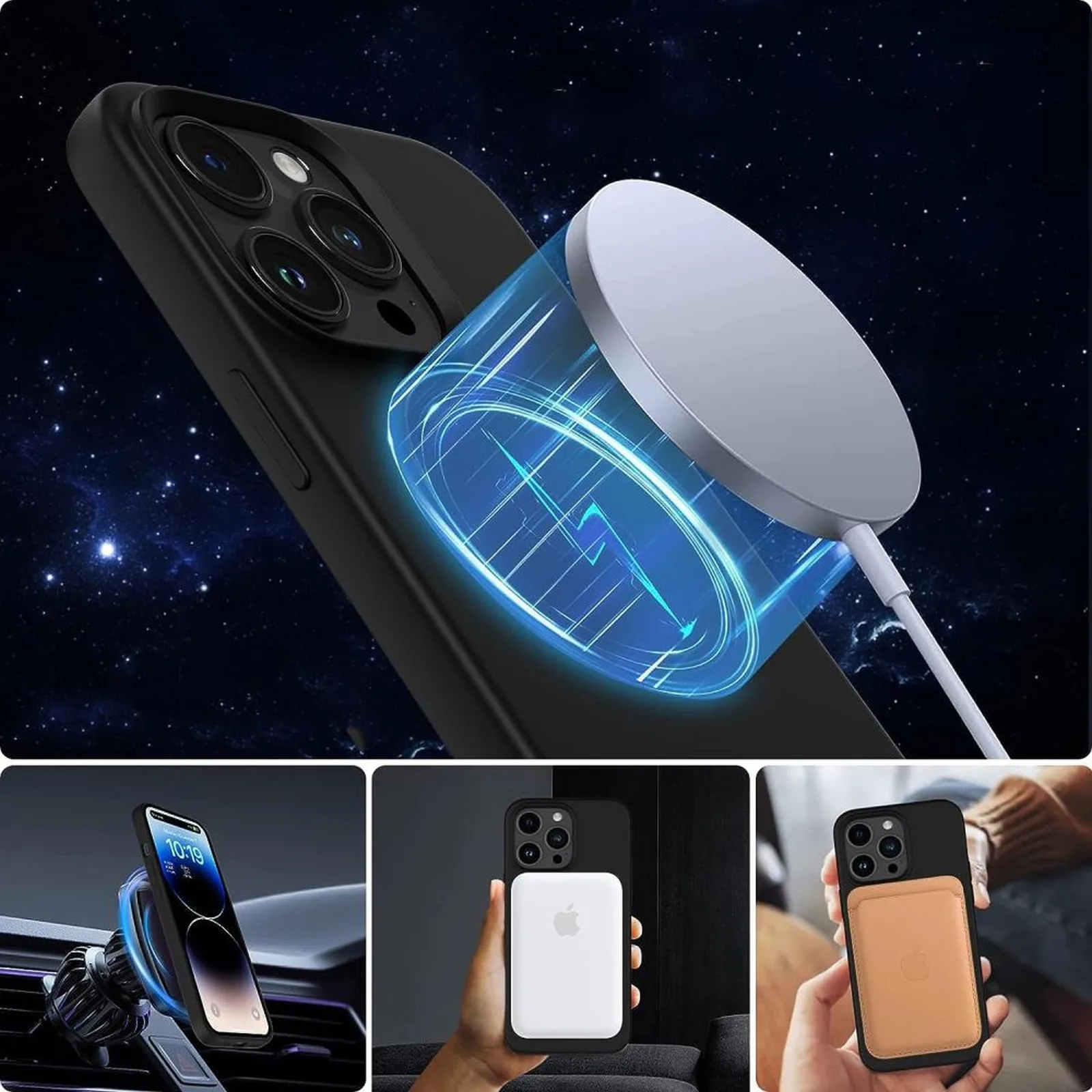 Carcasă MagSafe iPhone 15 din silicon - negru mat 2