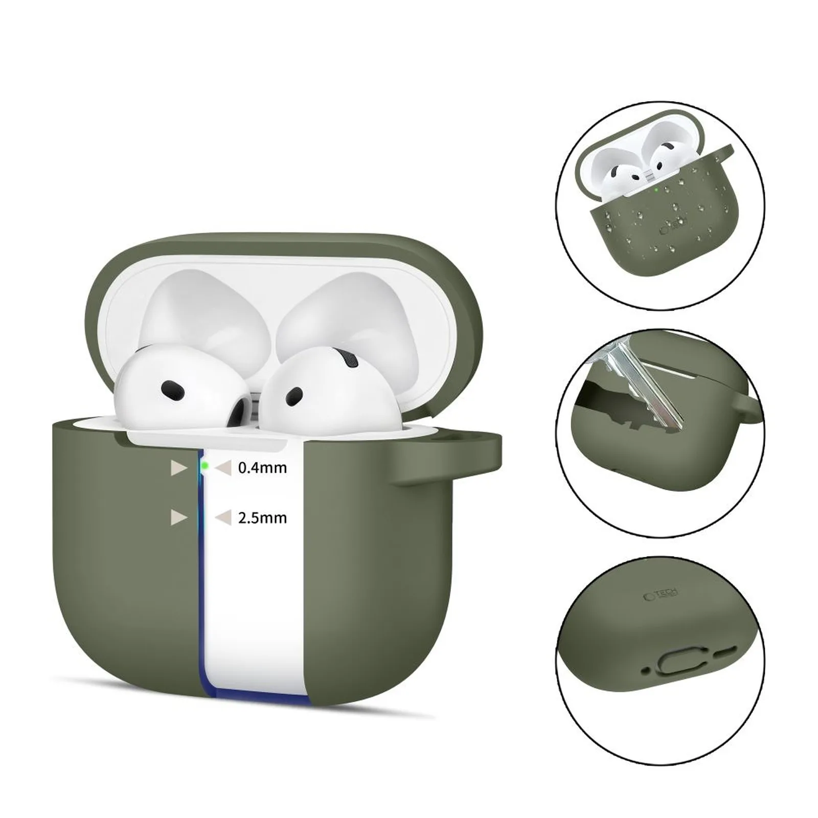 Apple AirPods 4 futrola sa silikonskom kukom - zelena 2