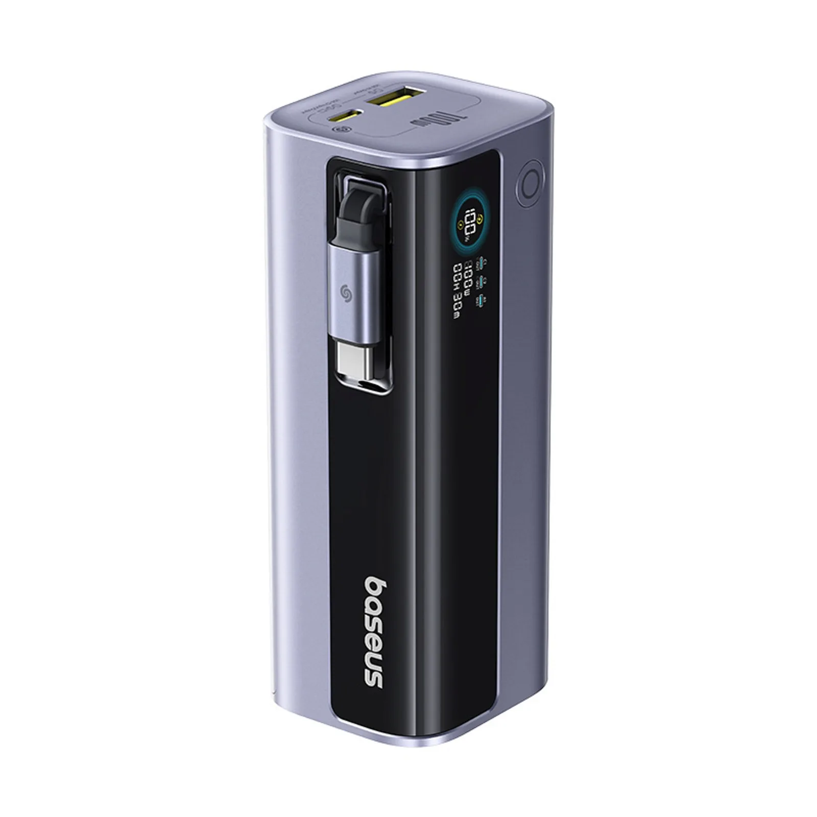 Powerbank 10000mAh EnerGeek GR11 ze zwijanym kablem 100W - szary