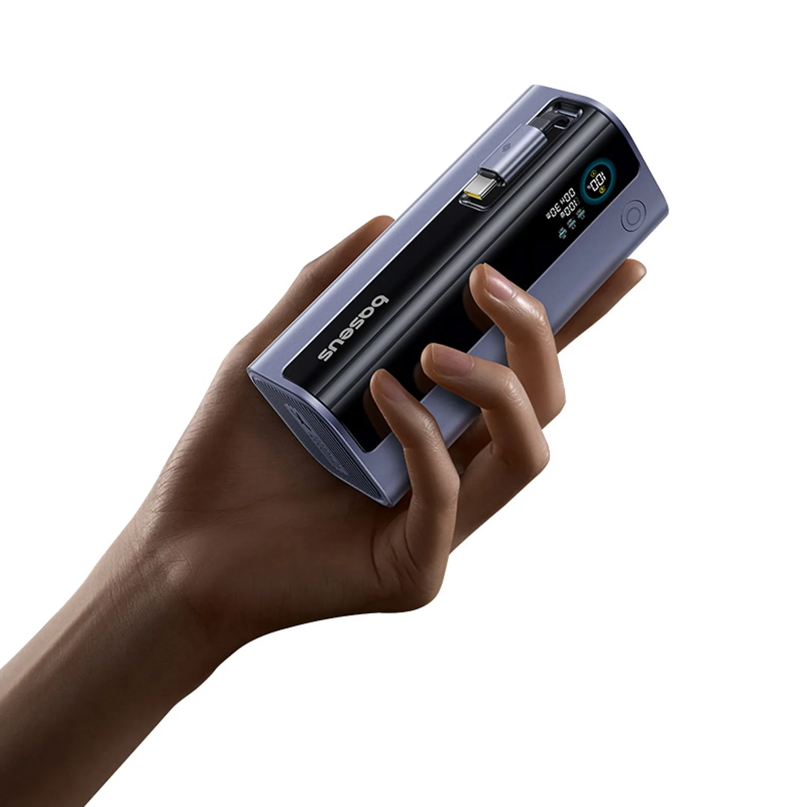 Powerbank 10000mAh EnerGeek GR11 ze zwijanym kablem 100W - szary 3