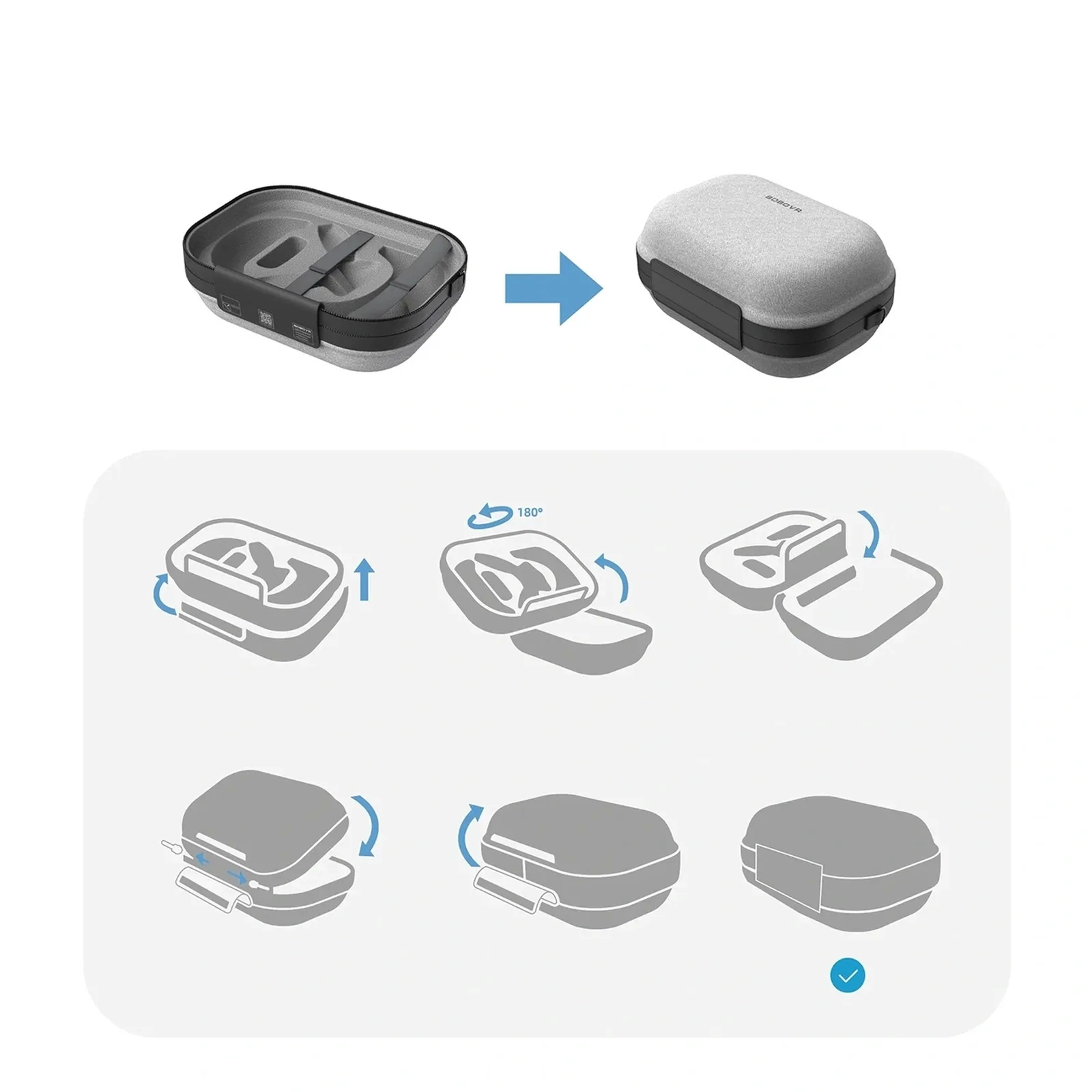 Transporttasche für Meta Quest 3 und 3S-Brillen – grau 6