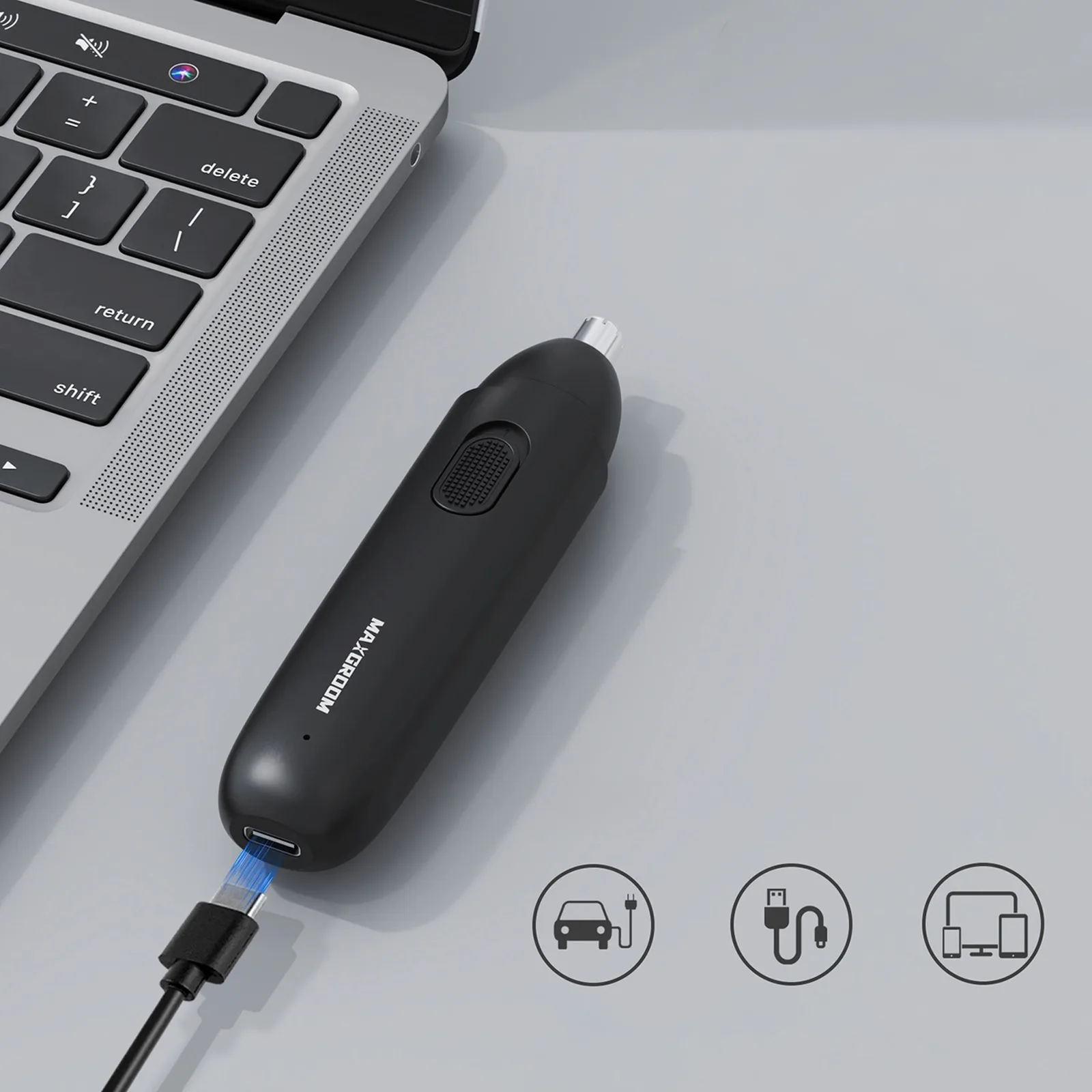 USB-C ear nose and eyebrow trimmer - black 10