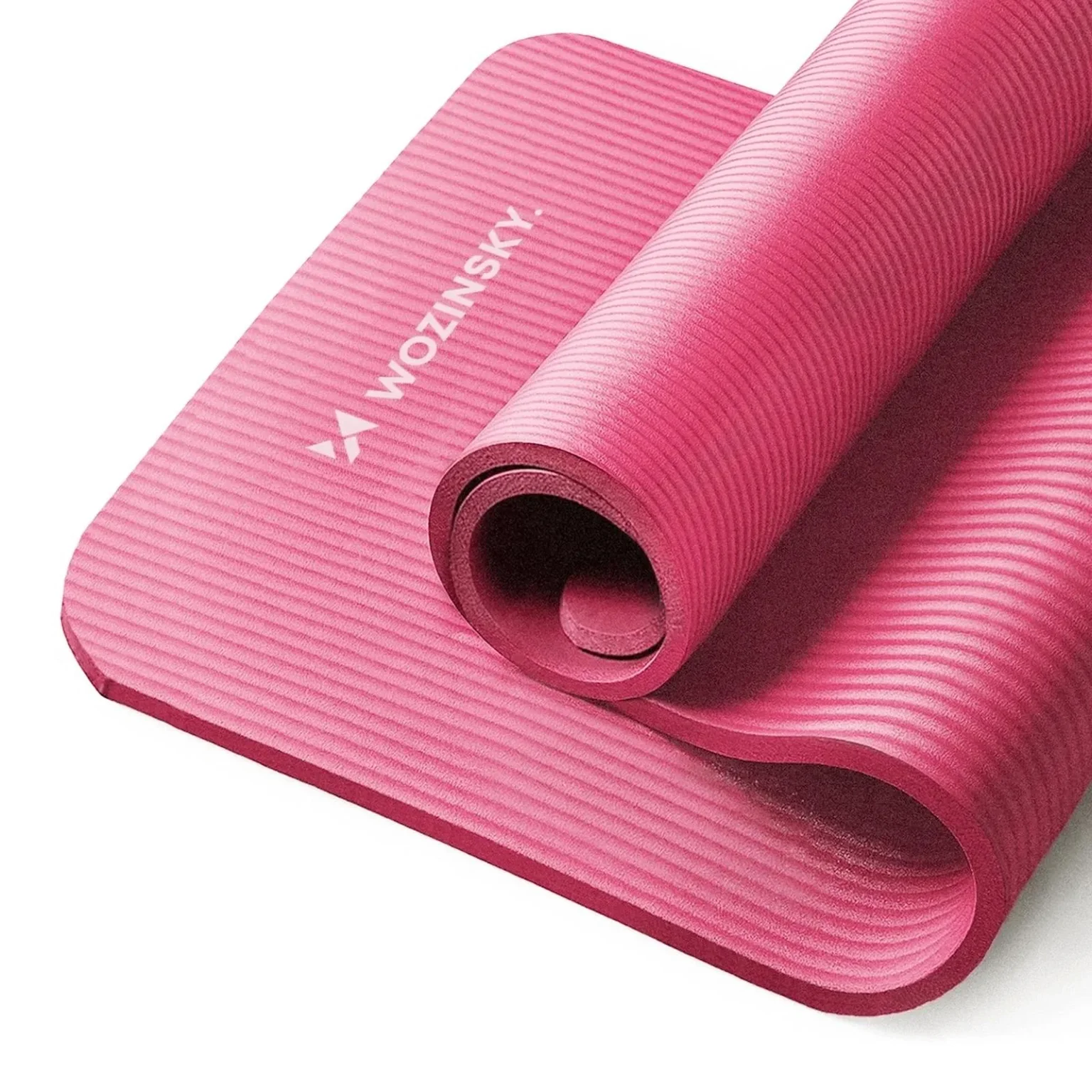 Mata gimnastyczna do ćwiczeń fitness jogi gruba 183 x 61 x 1.5 cm - różowa