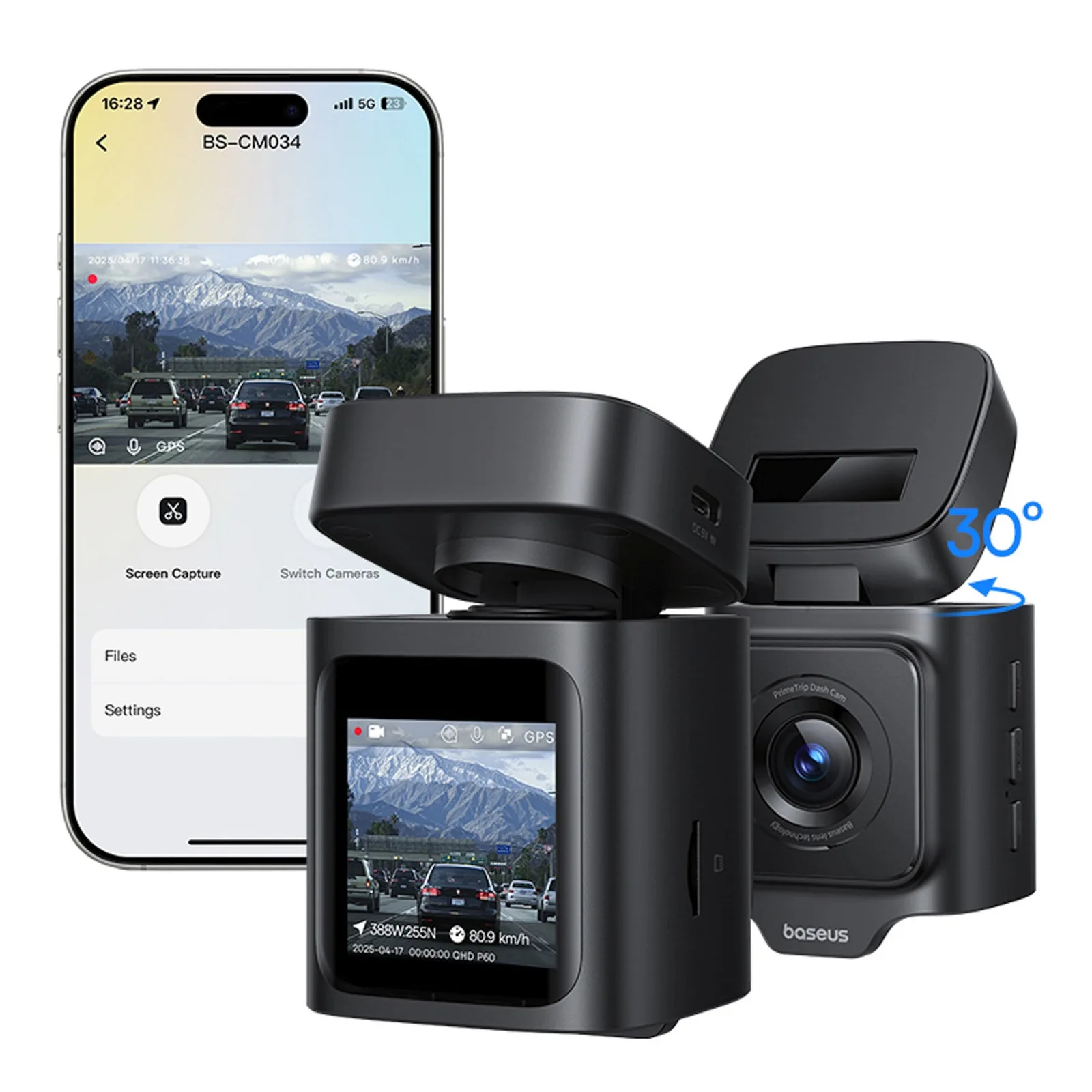Wideorejestrator kamera samochodowa PrimeTrip VD1 Pro GPS 4K - czarny 2