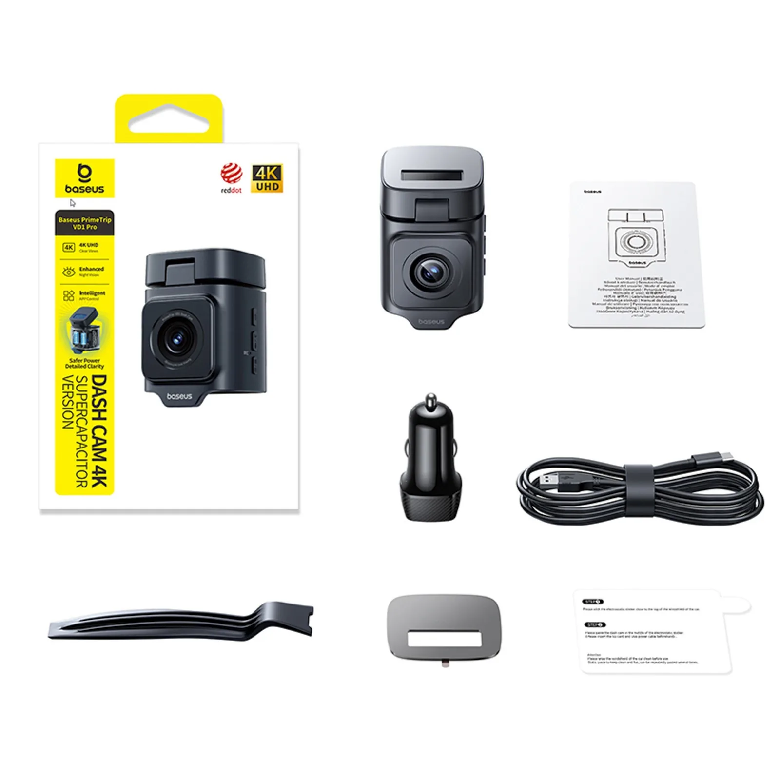 Wideorejestrator kamera samochodowa PrimeTrip VD1 Pro GPS 4K - czarny 8