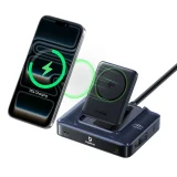Stacja ładująca bezprzewodowa 6w1 ze zwijanymi kablami USB-C 245W - czarna 3