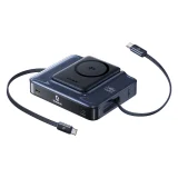 Stacja ładująca bezprzewodowa 6w1 ze zwijanymi kablami USB-C 245W - czarna 4