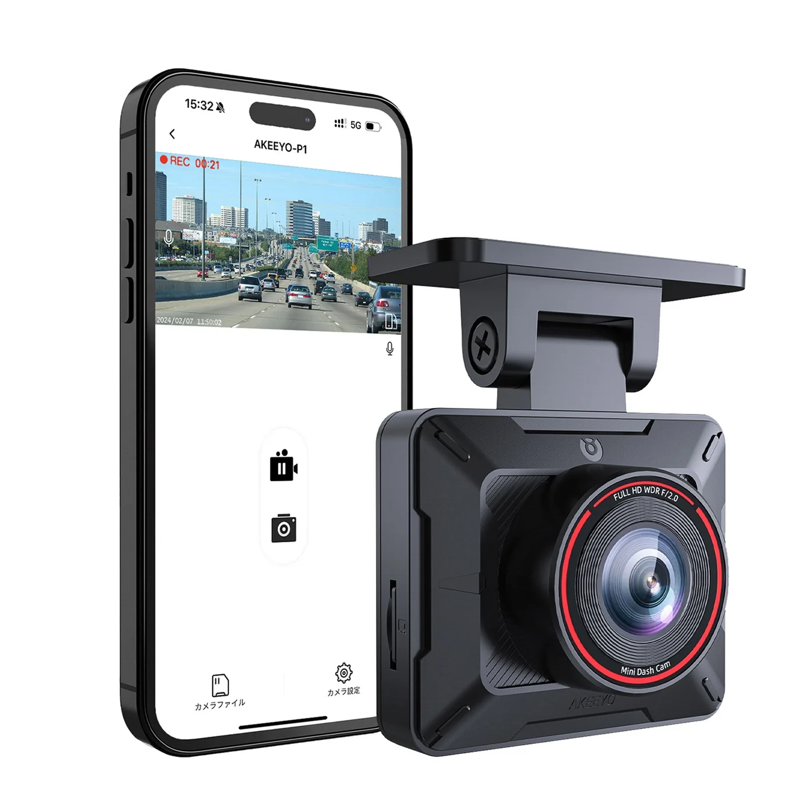 Kamera samochodowa wideorejestrator P1 FullHD 30fps - czarna 2