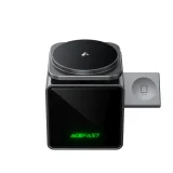 Ładowarka indukcyjna 3w1 na smartfon słuchawki smartwatch z kablem 22.5W - szara 2