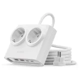 Listwa zasilająca 6w1 AC USB-A USB-C 25W - biała