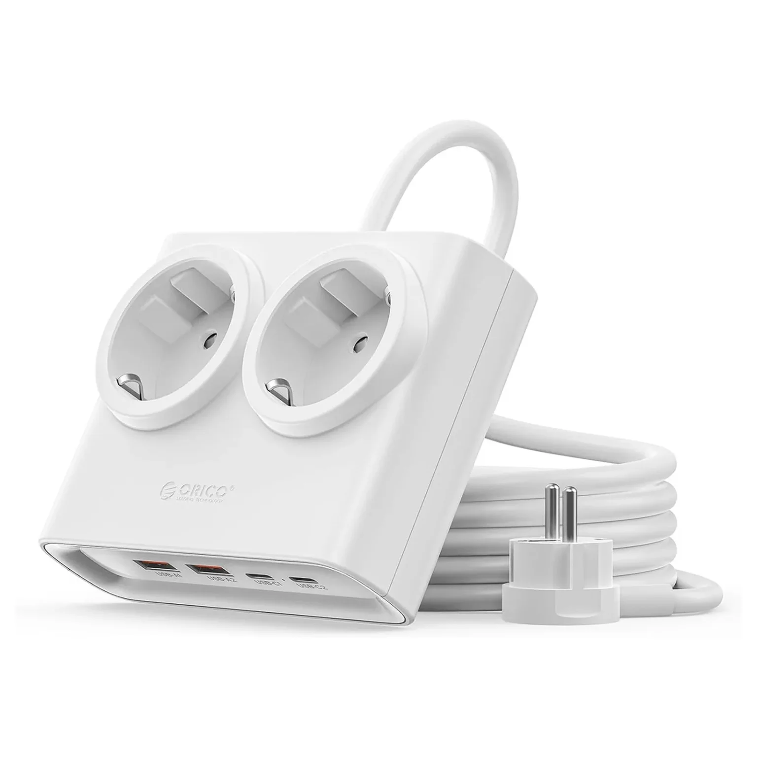 Listwa zasilająca 6w1 AC USB-A USB-C 25W - biała Listwa zasilająca 6w1 AC USB-A USB-C 25W - biała
