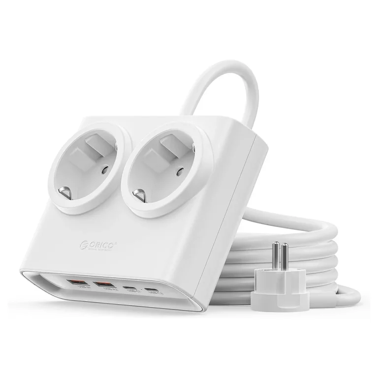 Listwa zasilająca 6w1 AC USB-A USB-C 25W - biała