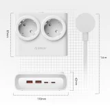 Listwa zasilająca 6w1 AC USB-A USB-C 25W - biała 4