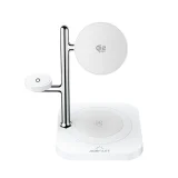 Ładowarka bezprzewodowa 4w1 na telefon zegarek słuchawki z lampką nocną 25W - biała 2
