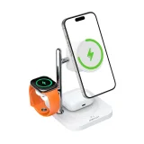 Ładowarka bezprzewodowa 4w1 na telefon zegarek słuchawki z lampką nocną 25W - biała 5