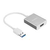 Adapter przejściówka USB-A - HDMI - srebrna