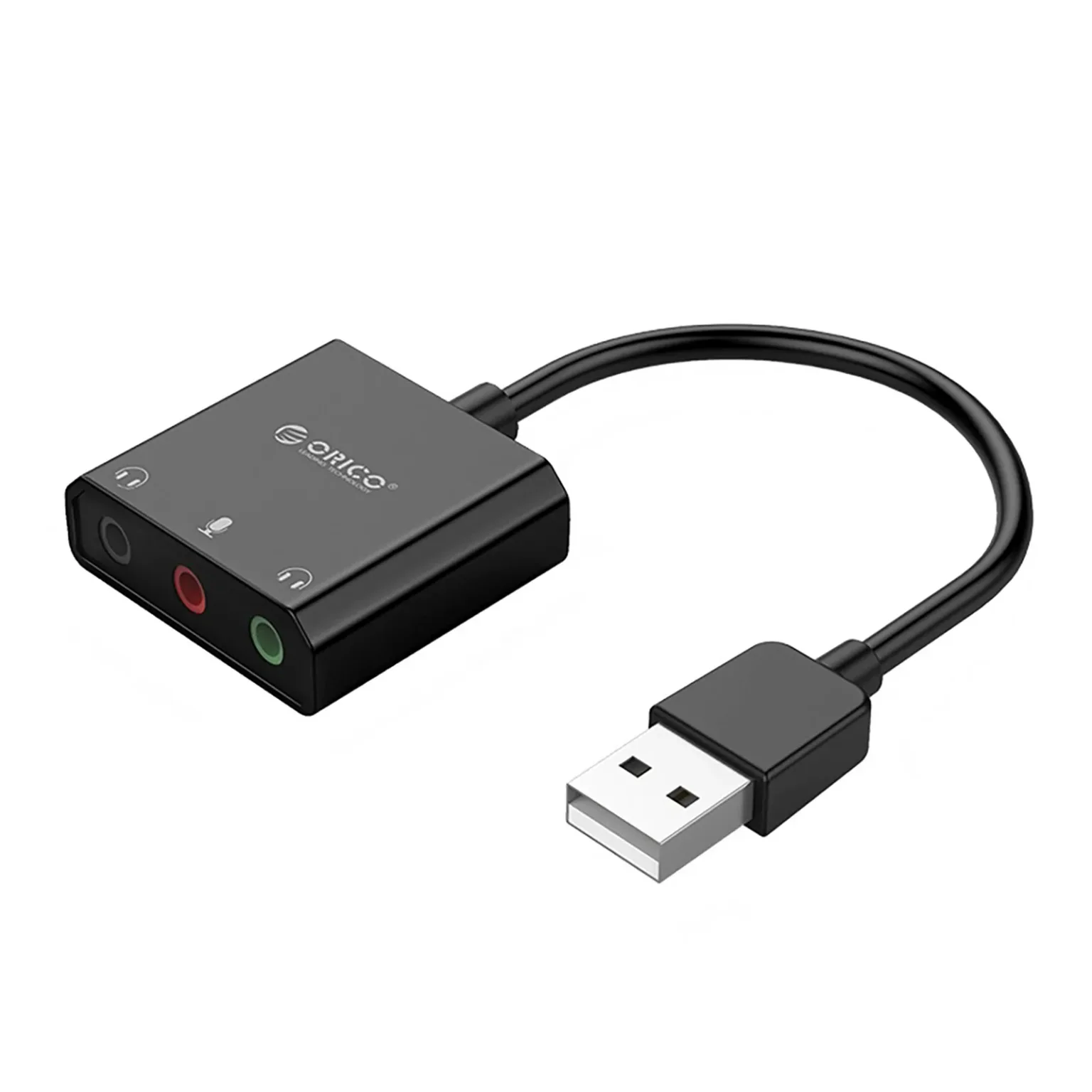 Zewnętrzna karta dźwiękowa USB-A - 3x mini jack - czarna Zewnętrzna karta dźwiękowa USB-A - 3x mini jack - czarna
