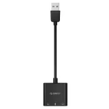 Zewnętrzna karta dźwiękowa USB-A - 3x mini jack - czarna 2
