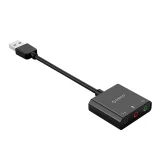 Zewnętrzna karta dźwiękowa USB-A - 3x mini jack - czarna 3