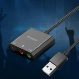 Zewnętrzna karta dźwiękowa USB-A - 3x mini jack - czarna 6