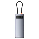 7 az 1-ben Metal Gleam USB-C HDMI USB-A USB-C PD SD microSD hub adapter - szürke 2