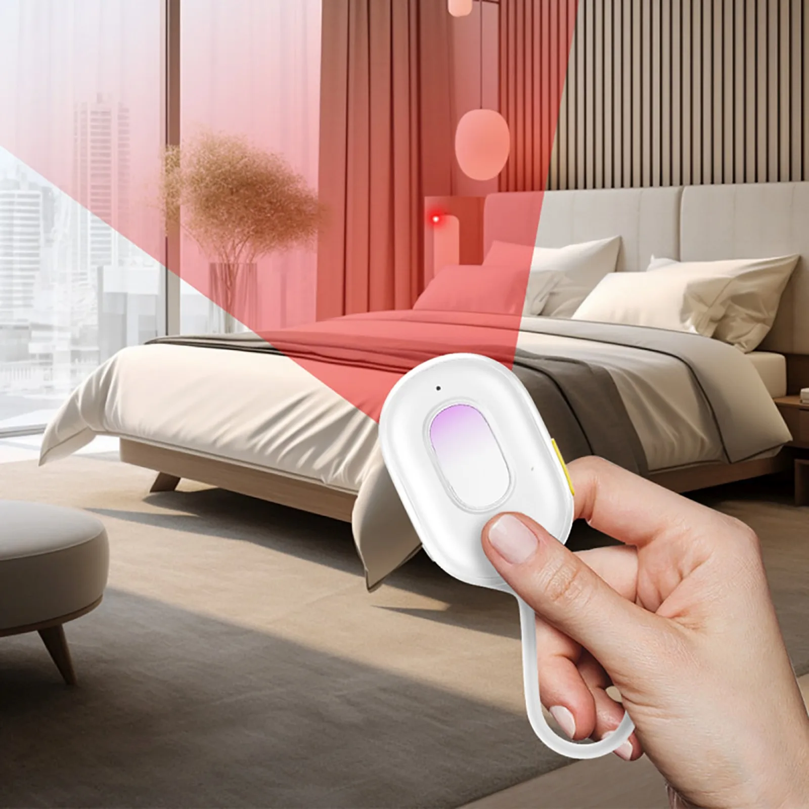 Hidden camera detector with alarm, mini flashlight, and USB-A to USB-C cable - white 8