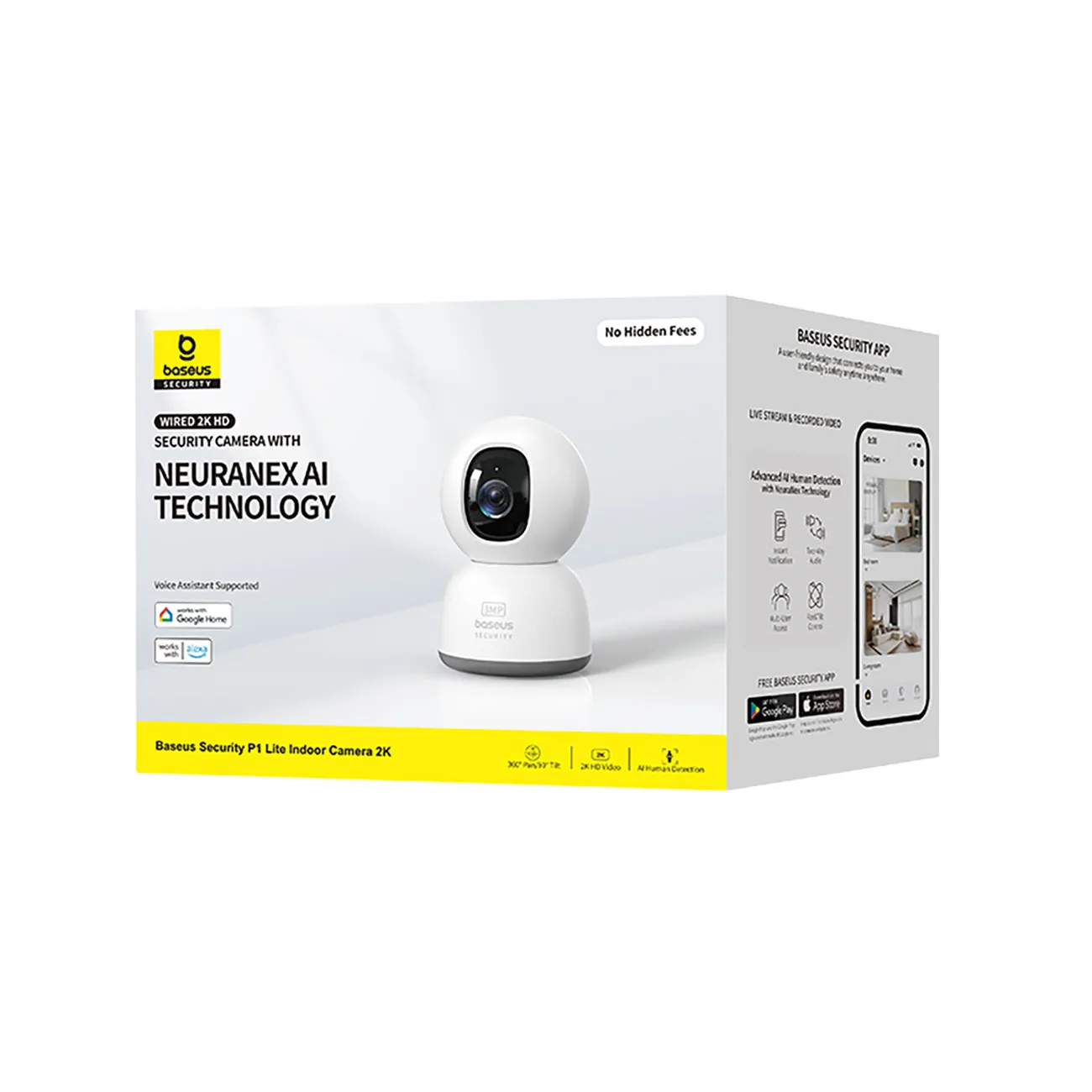 Security P1 Lite indoor camera for 2K Wi-Fi monitoring with microSD - white 7