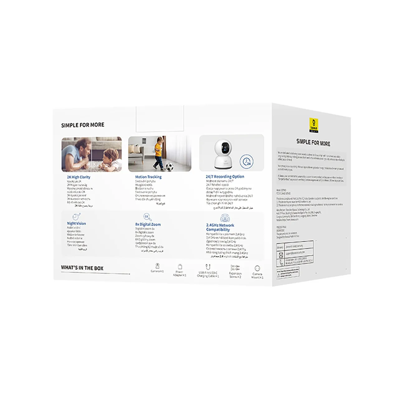 Security P1 Lite indoor camera for 2K Wi-Fi monitoring with microSD - white 8