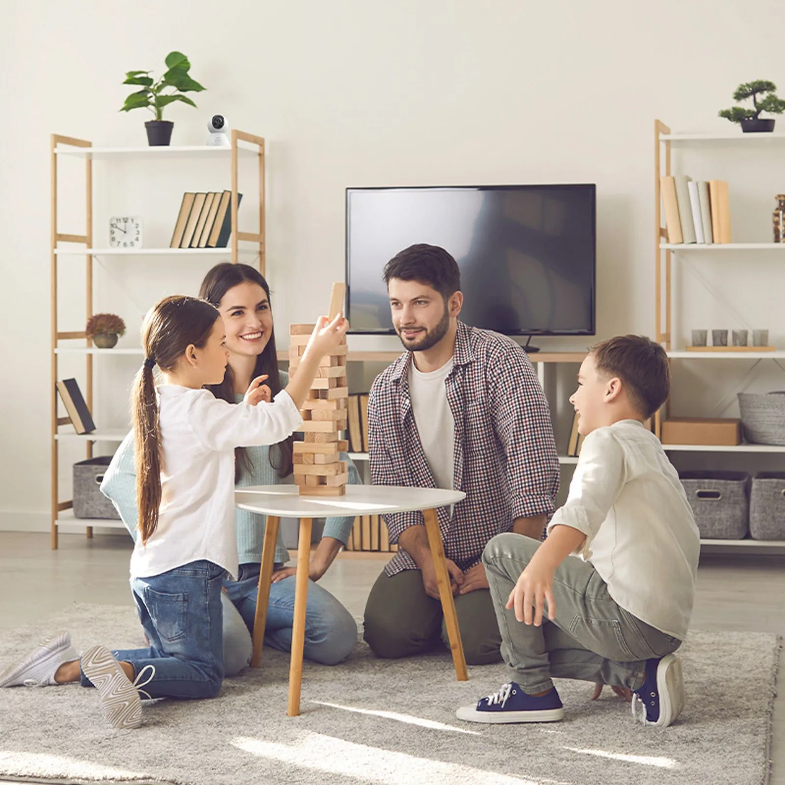 Bezpečnostná vnútorná kamera P1 pre monitorovanie cez Wi-Fi s rozlíšením 3K a microSD – biela 10