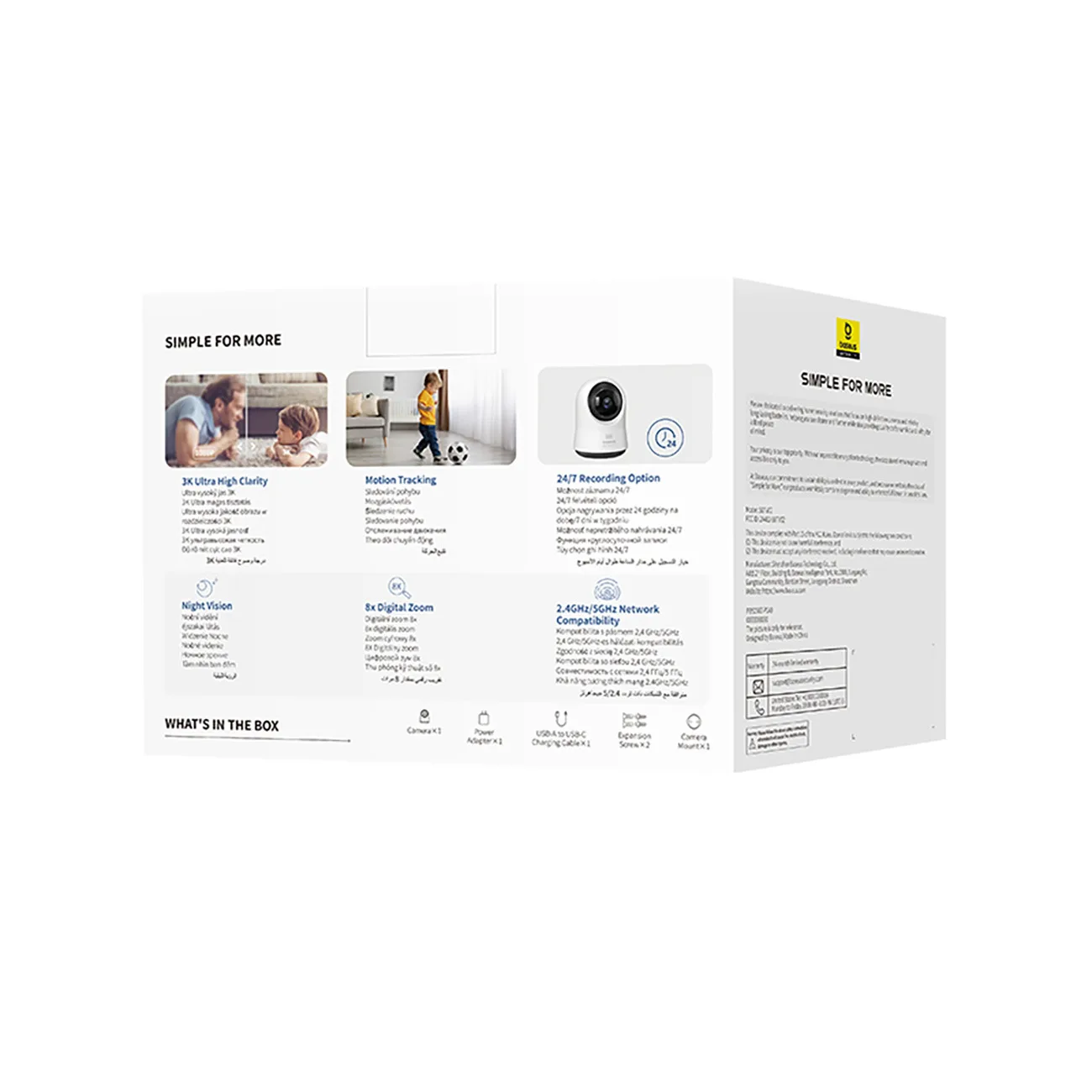 Security P1 Pro Indoor Camera for 3K AI Wi-Fi Monitoring with microSD - White 8