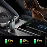 Autonabíjačka 3 v 1 s vysúvacím káblom USB-A na USB-C – tmavošedá 6