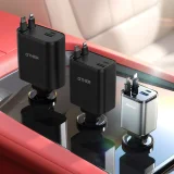 4 az 1-ben autós töltő behúzható USB-A és USB-C kábelekkel, 30 W – sötét szürke 2
