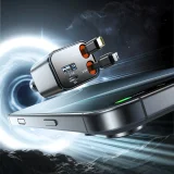 4 az 1-ben autós töltő behúzható USB-A és USB-C kábelekkel, 30 W – sötét szürke 5