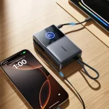 Powerbank 10000mAh 22.5W ze zwijanym kablem USB-C - czarny 7