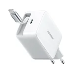 GaN fali töltő behúzható USB-C kábellel, 67 W – fehér