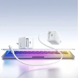 GaN fali töltő behúzható USB-C kábellel, 67 W – fehér 2