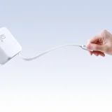 GaN fali töltő behúzható USB-C kábellel, 67 W – fehér 3