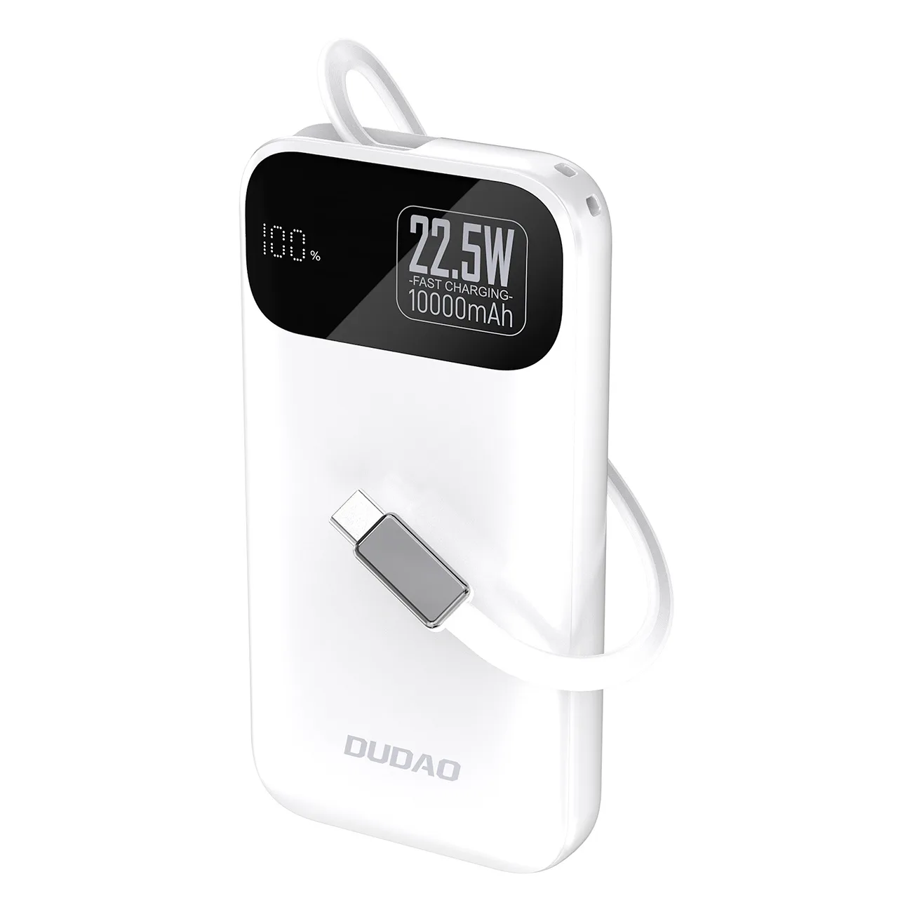 Powerbank K31 10000 mAh 22.5W PD z wbudowanym kablem - biały Powerbank K31 10000 mAh 22.5W PD z wbudowanym kablem - biały
