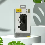K11 Pro 20000mAh Power Bank s ugrađenim kabelima - crna 4