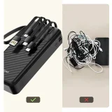 K11 Pro 20000mAh Power Bank s ugrađenim kabelima - crna 7