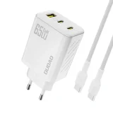 GaN-Netzteil mit 1 m USB-C-Kabel, 65 W – weiß