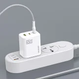 GaN-Netzteil mit 1 m USB-C-Kabel, 65 W – weiß 5