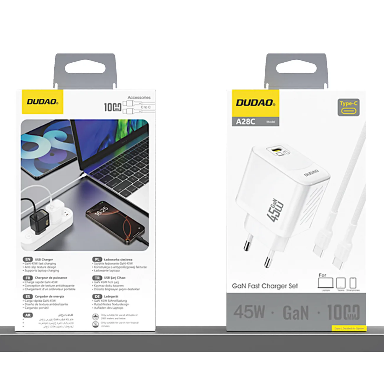 Încărcător de perete GaN cu cablu USB-C, 45 W - alb 5