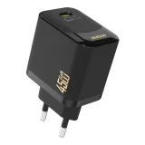 GaN wall charger with USB-C cable, 45W - black 2