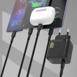 GaN wall charger with USB-C cable, 45W - black 3