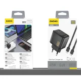 GaN wall charger with USB-C cable, 45W - black 8