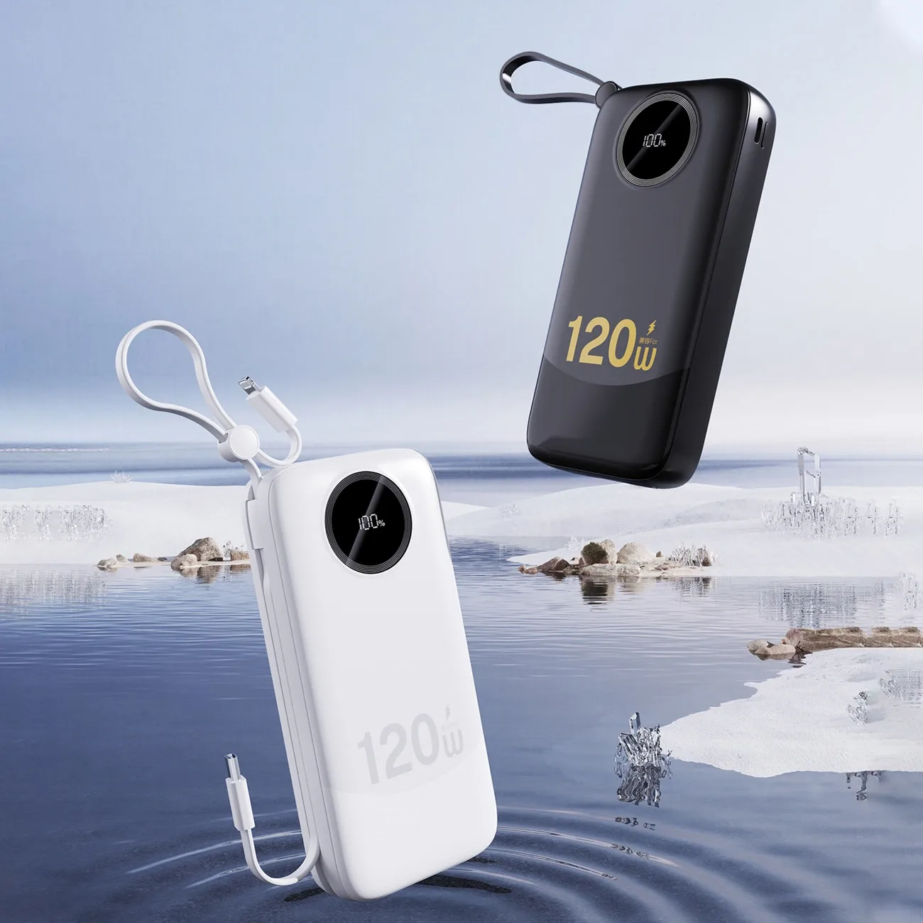 Powerbank 20000 mAh K13Pro USB-A USB-C z kablami USB-C iPhone Lightning - czarny 2